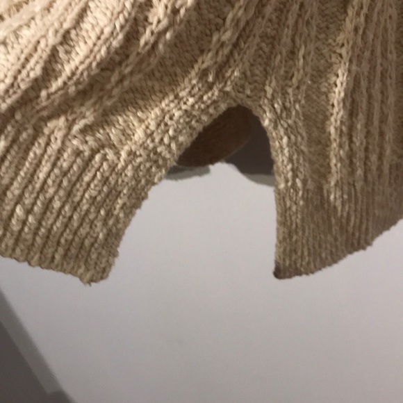 Anthropologie cream open knitted chunky cardigan size medium - Picture 8 of 9